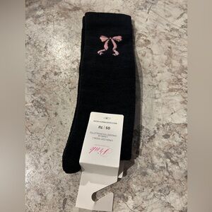 VS PINK Cozy socks Black Bows NWT